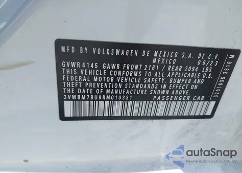 2024 Volkswagen Jetta 1.5T Sport from USA, damaged, VIN 3VWBM7BU9RM010331